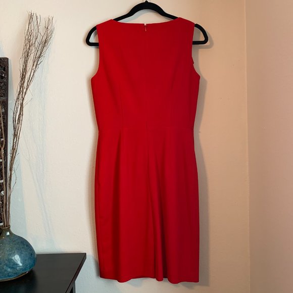 Calvin Klein Red Ruffle Sheath Dress - Picture 2 of 5